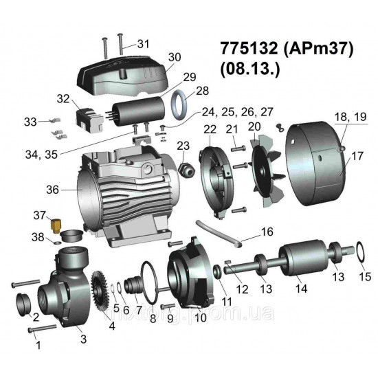 Насос вихровий 0.37кВт Hmax 40м Qmax 40 л/хв LEO 3.0 Alm37 (775132)