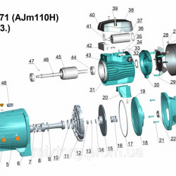 Насос відцентровий самовсмоктувальний 1.1 кВт Hmax 60 м Qmax 60 л/хв LEO 3.0 AJm110H (775371)