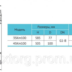 Свердловинний насос 4SKm100 (кабель 10м) 