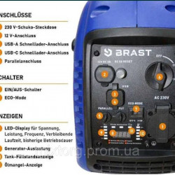 Генератор інверторний BRAST 2,2wt Німеччина! МЕДЬ!